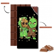 Tablette de chocolat personnalisé Baby Groot and Grinch Christmas