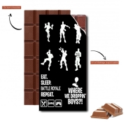 Tablette de chocolat personnalisé Battle Royal FN Eat Sleap Repeat Dance