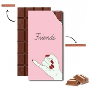 Tablette de chocolat personnalisé BFF Best Friends Pink Friends Side