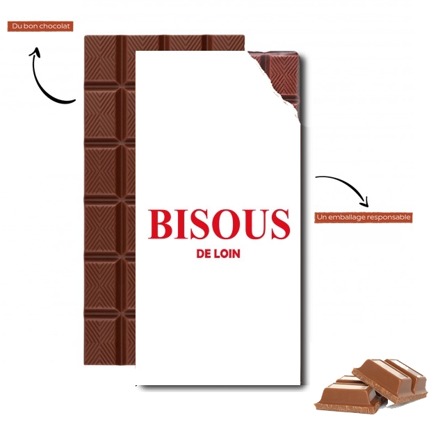 Tablette de chocolat personnalisé Bisous de loin