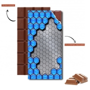 Tablette de chocolat personnalisé Bleu Métallisée Echelle