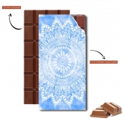 Tablette de chocolat personnalisé Bohemian Flower Mandala in Blue