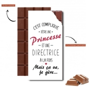 Tablette de chocolat personnalisé C'est compliqué d’être une princesse et une directrice