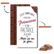 Tablette de chocolat personnalisé C'est compliqué d'être une princesse et une factrice