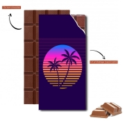 Tablette de chocolat personnalisé Classic retro 80s style tropical sunset