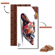 Tablette de chocolat personnalisé Dani Pedrosa Moto GP Cartoon Art