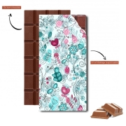 Tablette de chocolat personnalisé doodle flowers and butterflies