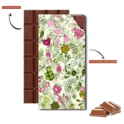 Tablette de chocolat personnalisé doodle flowers