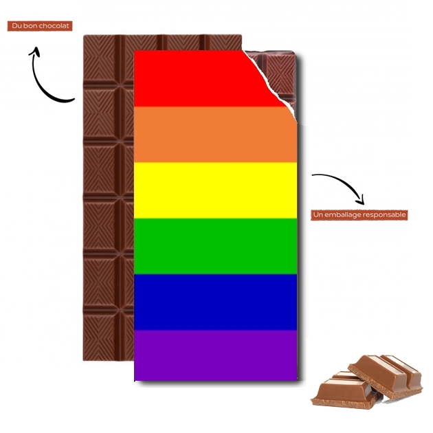 Tablette de chocolat personnalisé Drapeau Arc En Ciel Gay - Rainbow flag