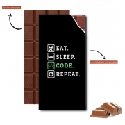 Tablette de chocolat personnalisé Eat Sleep Code Repeat
