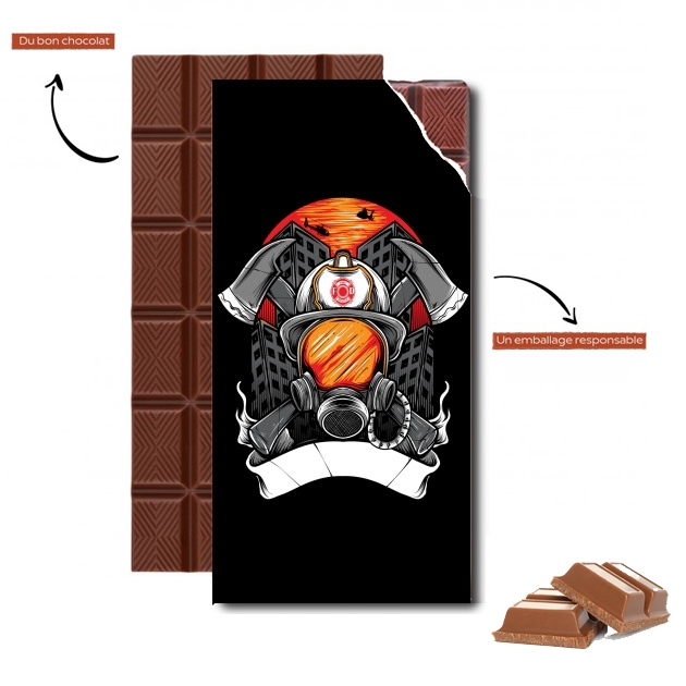 Tablette de chocolat personnalisé Pompier avec Prénom / Texte 