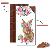 Tablette de chocolat personnalisé Flower Friends bunny Lace Lapin