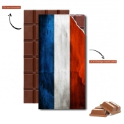 Tablette de chocolat personnalisé Drapeau France vintage