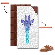 Tablette de chocolat personnalisé Girafe violet sur pas