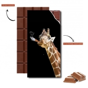 Tablette de chocolat personnalisé Girafe smoking cigare