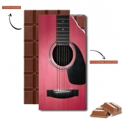 Tablette de chocolat personnalisé Guitare Rose