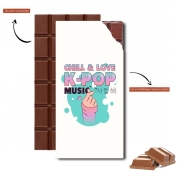 Tablette de chocolat personnalisé Hand Drawn Finger Heart Chill Love Music Kpop