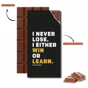 Tablette de chocolat personnalisé i never lose either i win or i learn Nelson Mandela
