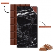 Tablette de chocolat personnalisé Initiale Marbre noir Elegance