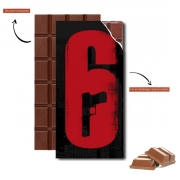 Tablette de chocolat personnalisé Inspiration Rainbow 6 Siege - Pistol inside Gun