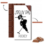 Tablette de chocolat personnalisé Je peux pas j'ai hockey sur glace