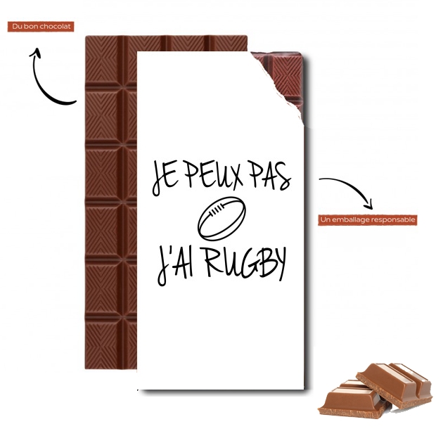Tablette de chocolat personnalisé Je peux pas j'ai rugby