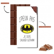 Tablette de chocolat personnalisé Je peux pas je dois sauver Gotham