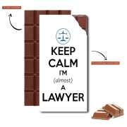 Tablette de chocolat personnalisé Keep calm i am almost a lawyer cadeau étudiant en droit