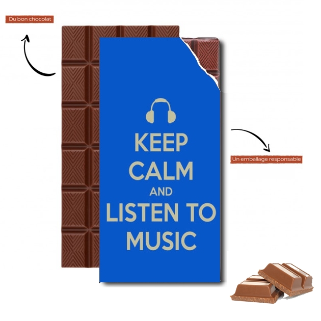Tablette de chocolat personnalisé Keep Calm And Listen to Music
