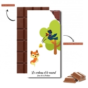 Tablette de chocolat personnalisé Le corbeau et le renard
