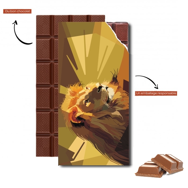 Tablette de chocolat personnalisé Lion Geometric Brown