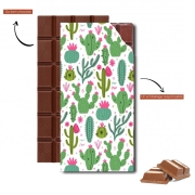 Tablette de chocolat personnalisé Minimalist pattern with cactus plants
