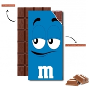 Tablette de chocolat personnalisé M&m's Bleu