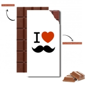 Tablette de chocolat personnalisé I Love Moustache