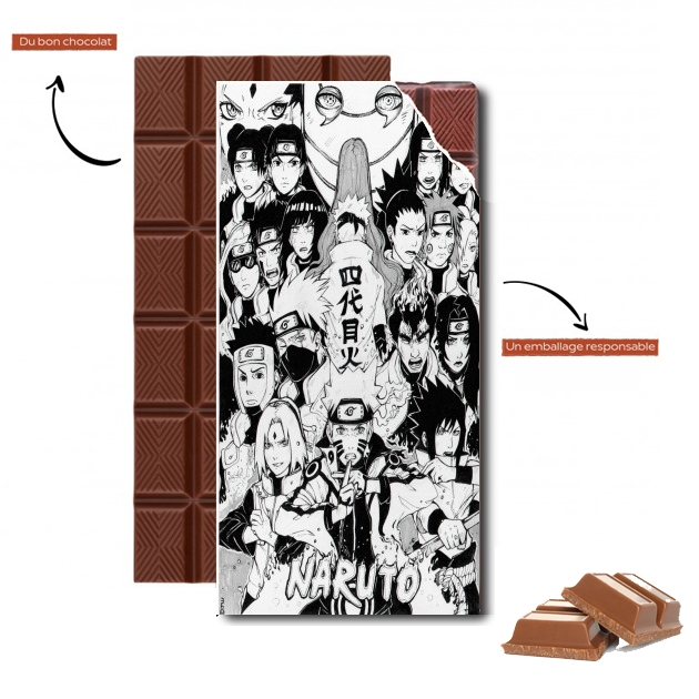 Tablette de chocolat personnalisé Naruto Black And White Art