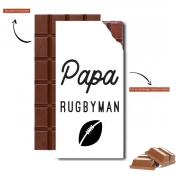 Tablette de chocolat personnalisé Papa Rugbyman