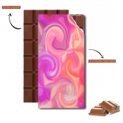 Tablette de chocolat personnalisé pink and orange swirls
