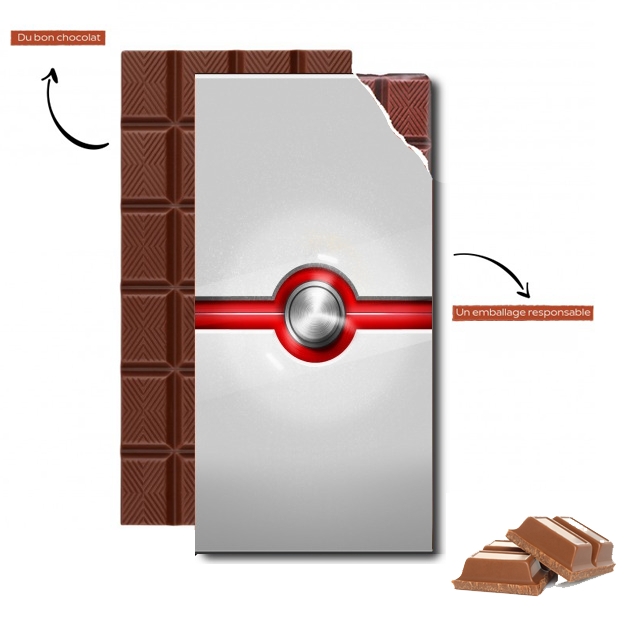 Tablette de chocolat personnalisé Pokeball2