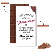 Tablette de chocolat personnalisé Princesse et secrétaire