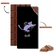Tablette de chocolat personnalisé Reiki Animal chat violet