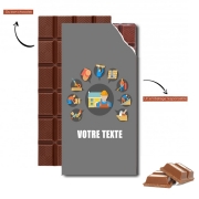 Tablette de chocolat personnalisé Logo couvreur toiture avec texte personnalisable