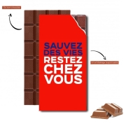 Tablette de chocolat personnalisé Sauvez des vies - Restez chez vous