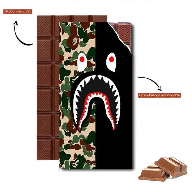 Tablette de chocolat personnalisé Shark Bape Camo Military Bicolor