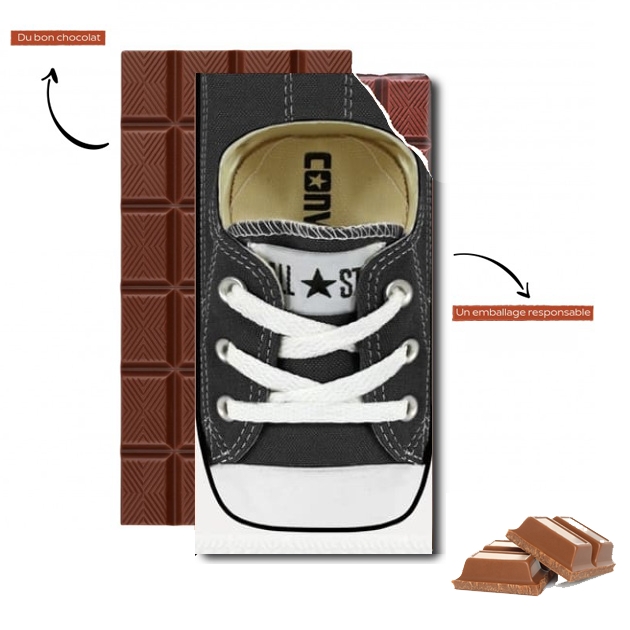 Tablette de chocolat personnalisé Chaussure All Star noire
