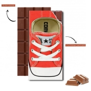 Tablette de chocolat personnalisé Chaussure All Star Rouge