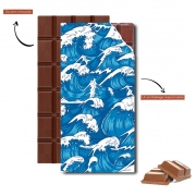Tablette de chocolat personnalisé Storm waves seamless pattern ocean