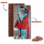 Tablette de chocolat personnalisé Superman And Batman Kissing For Equality