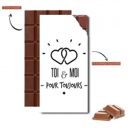 Tablette de chocolat personnalisé Toi et moi pour toujours - Cadeau saint valentin