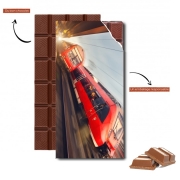 Tablette de chocolat personnalisé Train rouge a grande vitesse
