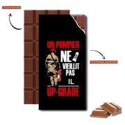 Tablette de chocolat personnalisé Un pompier ne vieillit pas il upgrade